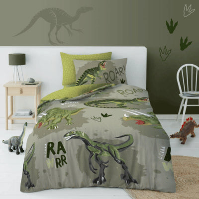 Kids Roar Dinosaur Single Duvet Set & Pillowcase