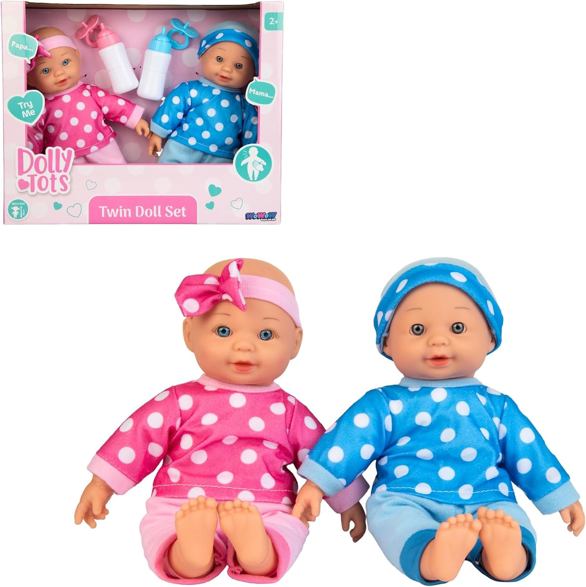 DOLLY TOTS 30CM TWIN DOLLS PLAYSET