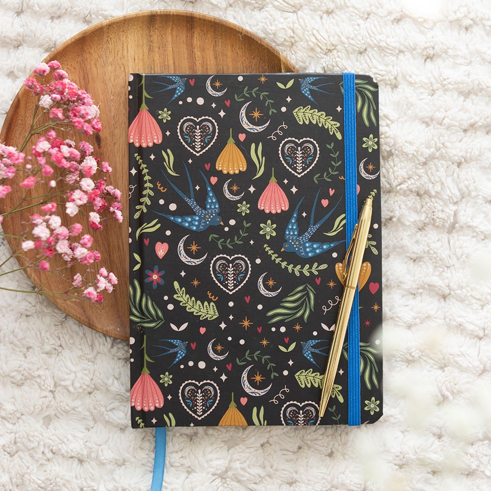 Midnight Bloom Print A5 Notebook