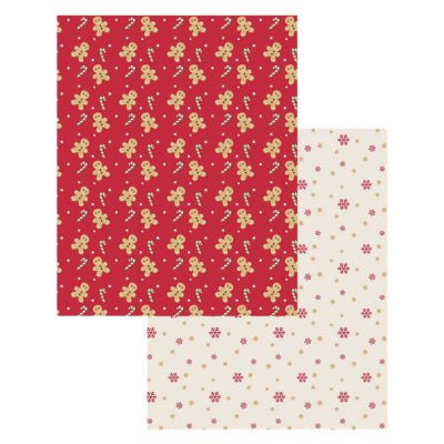 Pack of 2 Warm Wishes Gingerbread Design Fleece Throws
