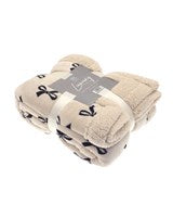 Bows Luxury Design Flannel Throws with Sherpa Reverse -120x150cm