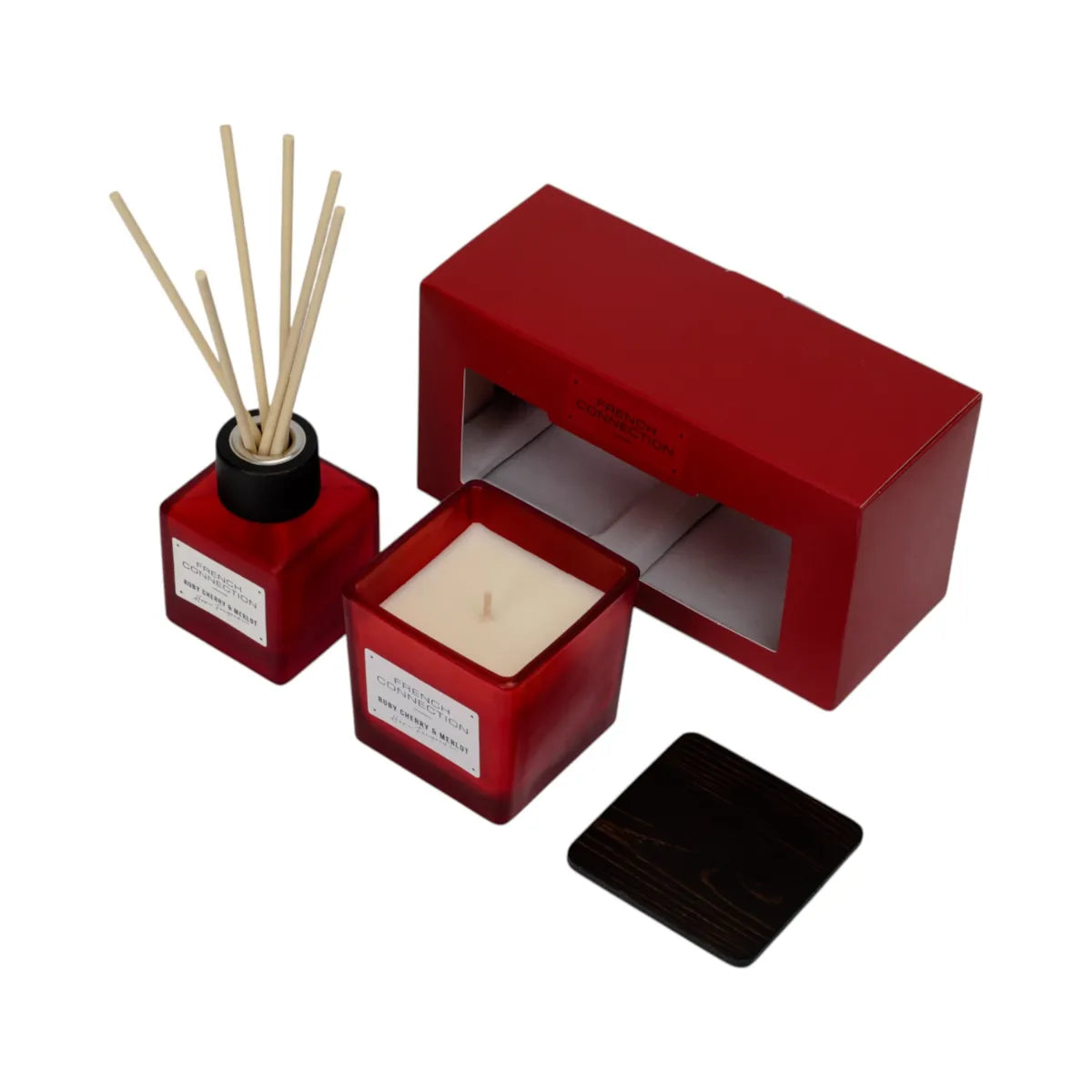 Ruby Cherry & Merlot Candle and Diffuser Gift Set by French Connection 100ml/220