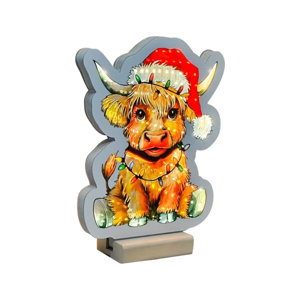 LED Infinity Highland Cow 20cm