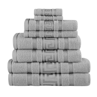 Snoozeville Royal Greek Jumbo Bath Sheets Silver X 2