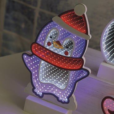LED Infinity Penguin 17x28cm