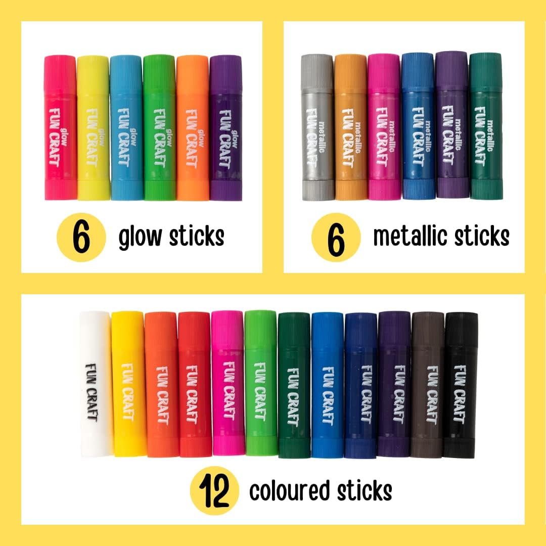 Fun Craft 24-Pack Tempera Paint Sticks for Kids