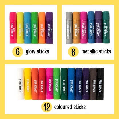 Fun Craft 24-Pack Tempera Paint Sticks for Kids