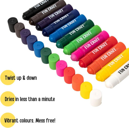 Fun Craft 24-Pack Tempera Paint Sticks for Kids
