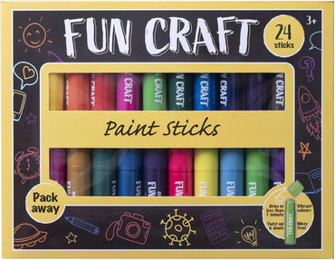 Fun Craft 24-Pack Tempera Paint Sticks for Kids