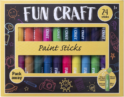 Fun Craft 24-Pack Tempera Paint Sticks for Kids