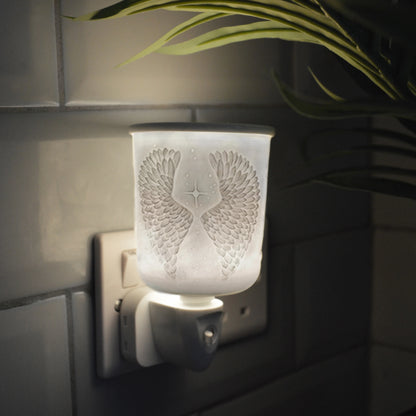 Angel Wings Porcelain Plug-In Melt Burner + FREE RANDOM WAX MELT CLAM