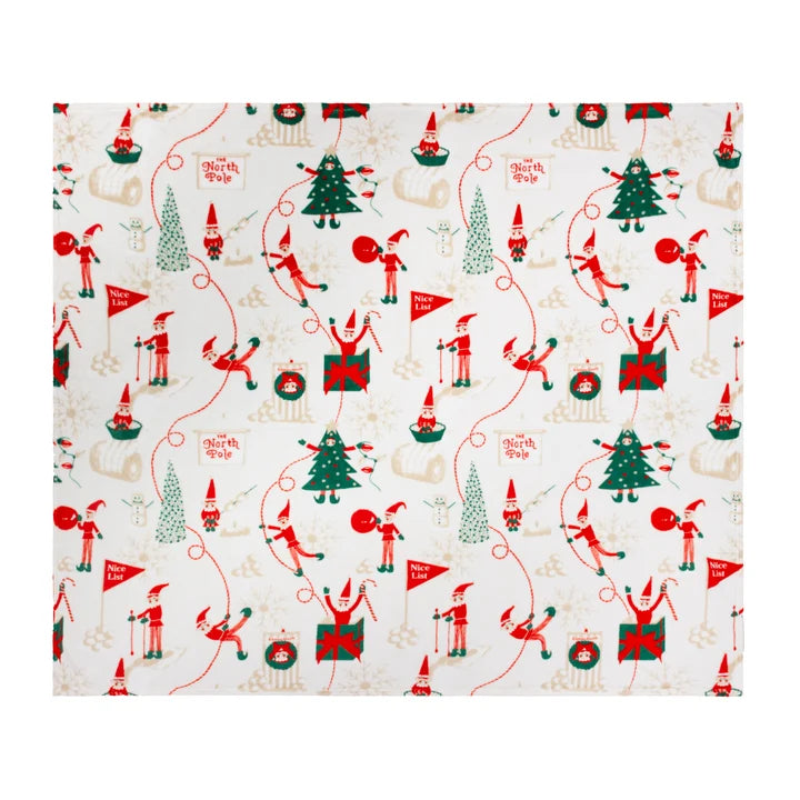 Elfie Printed Fleece Throw Cream/Mint