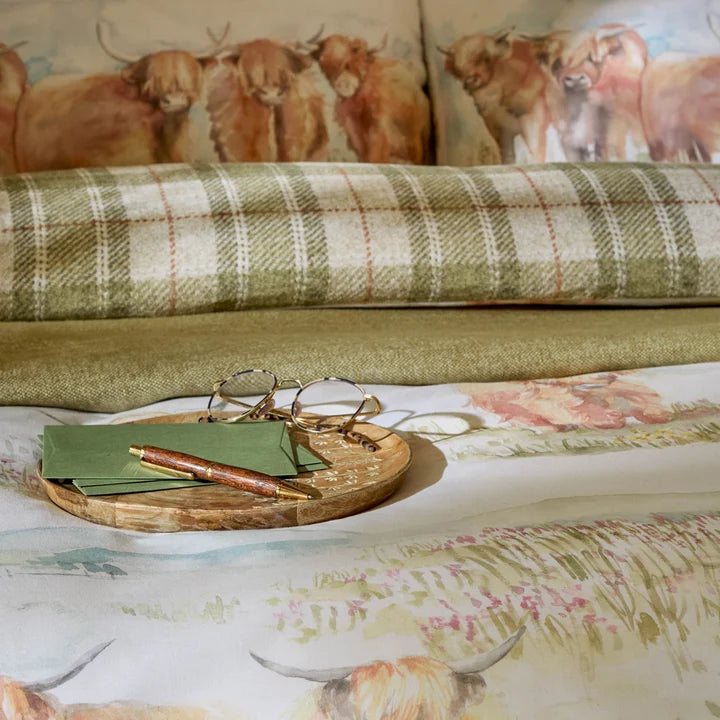 Highland Cattle 100% Cotton Reversible Duvet Cover Set Multicolour  SUPER KING