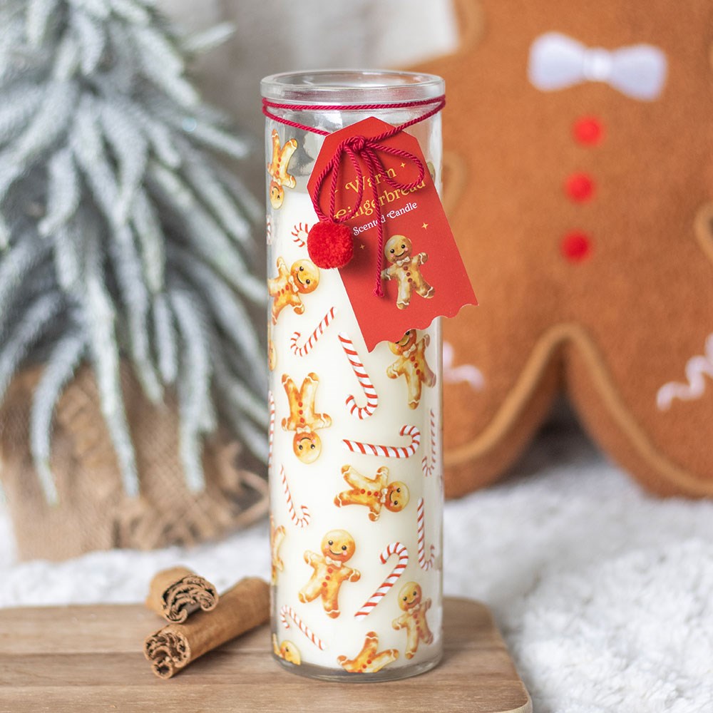 Candy Cane Warm Gingerbread Tube Candle