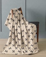 Bows Luxury Design Flannel Throws with Sherpa Reverse -120x150cm