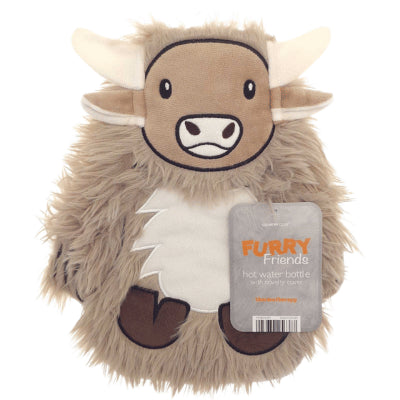 Hot Water Bottles with Novelty Cover - Furry Friends Highland Cow