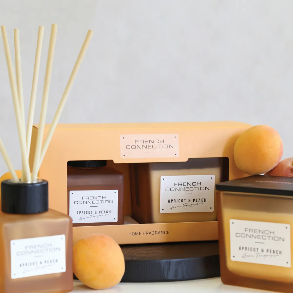 Apricot Peach Candle & Diffuser Gift Set by French Connection 100ml/220g