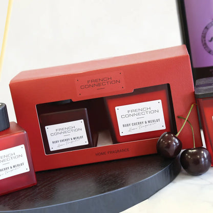Ruby Cherry & Merlot Candle and Diffuser Gift Set by French Connection 100ml/220