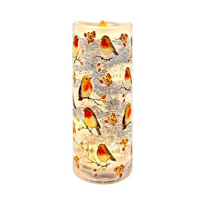LED Robin Candle Spinner 20cm