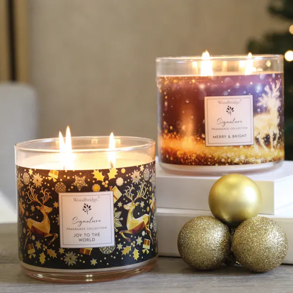 Joy to the World Wax Tumbler Candle Jar by Woodbridge 410g